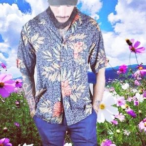 Vintage Floral Design Mens Shirt